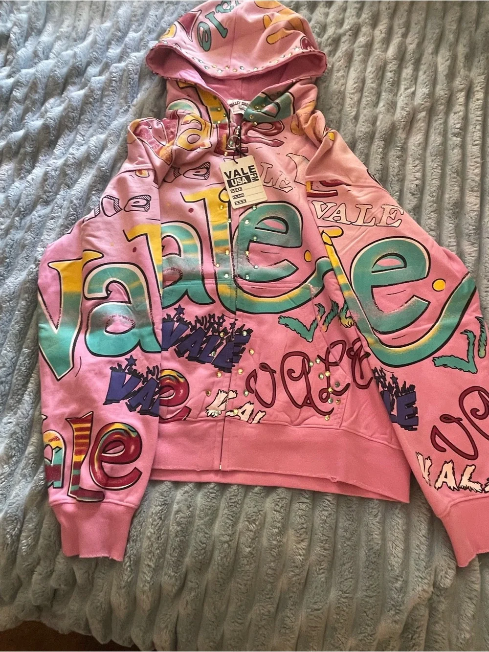 Pink Kids Zip-Up Hoodie — Bright Pink Graphic Hooded Jacket